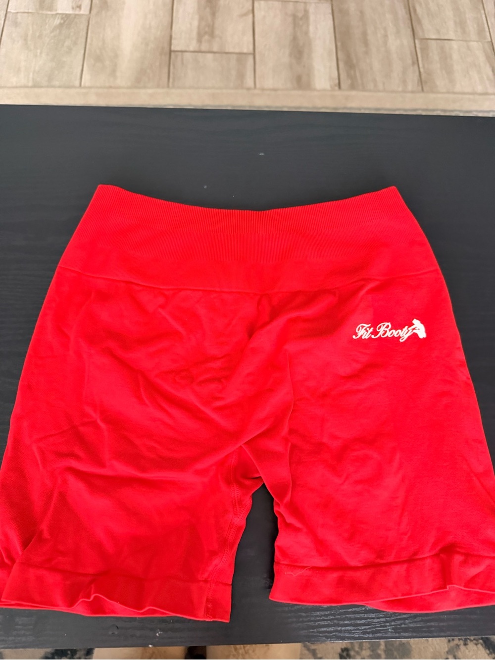Women's Red High-Waist Seamless Shorts
